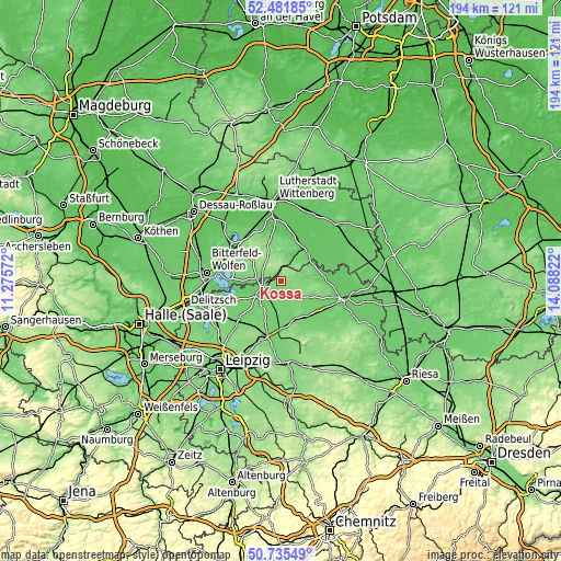 Topographic map of Kossa