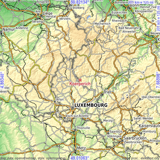 Topographic map of Körperich