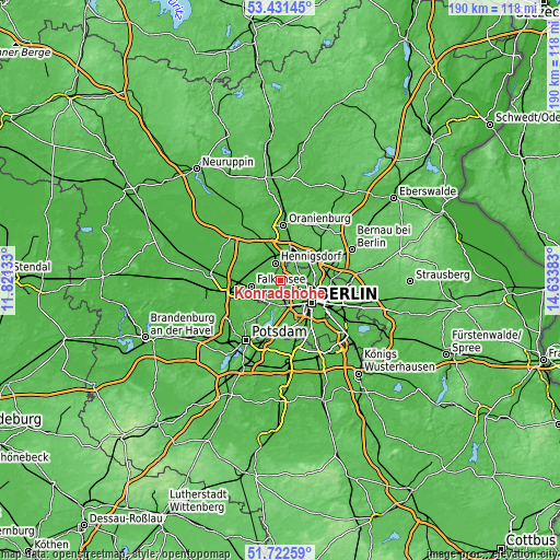 Topographic map of Konradshöhe