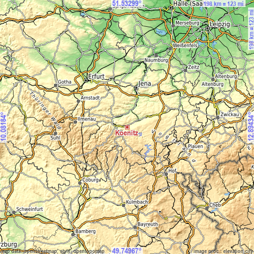 Topographic map of Könitz