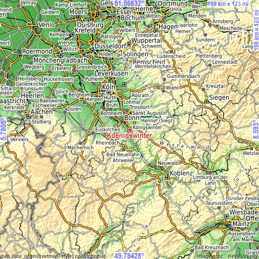 Topographic map of Königswinter