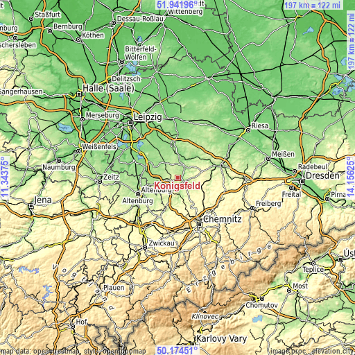 Topographic map of Königsfeld