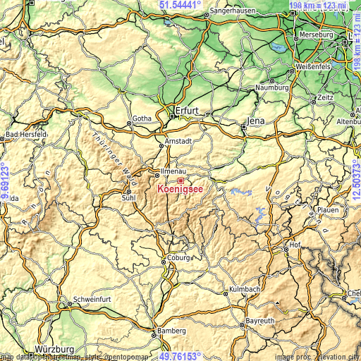 Topographic map of Königsee