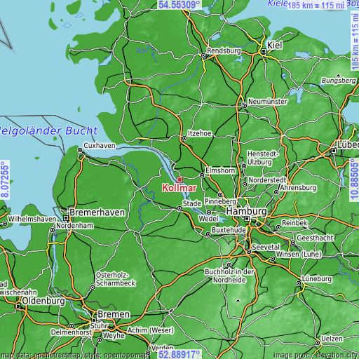 Topographic map of Kollmar