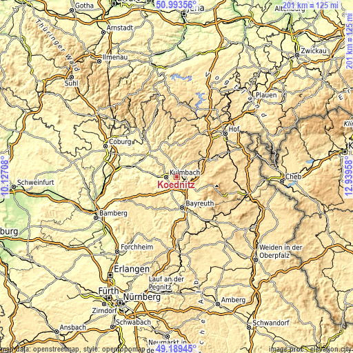 Topographic map of Ködnitz