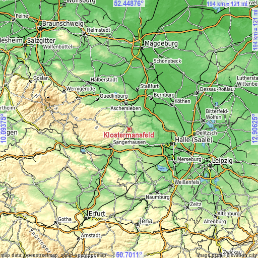 Topographic map of Klostermansfeld