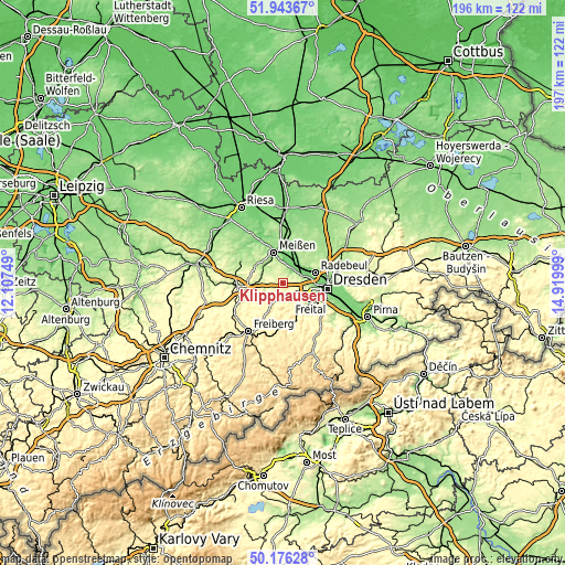 Topographic map of Klipphausen