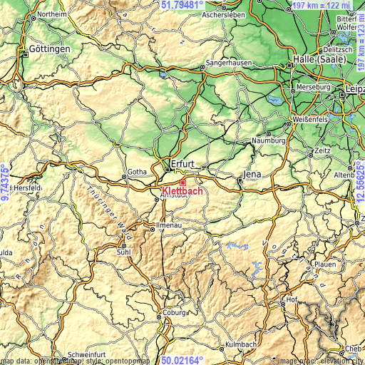 Topographic map of Klettbach