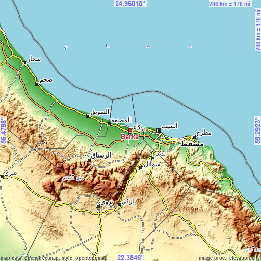 Topographic map of Barkā’