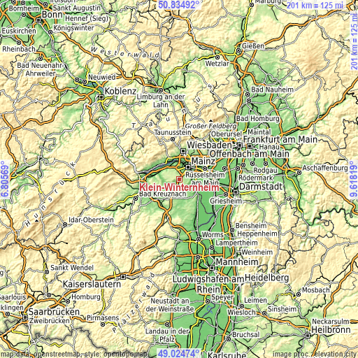 Topographic map of Klein-Winternheim