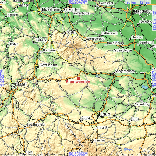 Topographic map of Kleinwenden