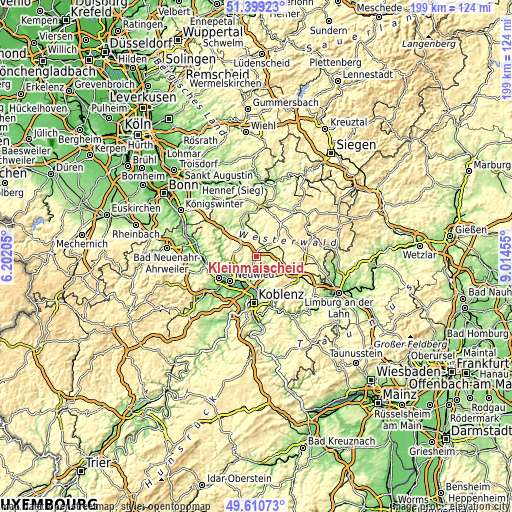 Topographic map of Kleinmaischeid