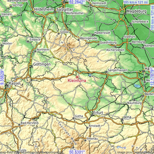 Topographic map of Kleinfurra