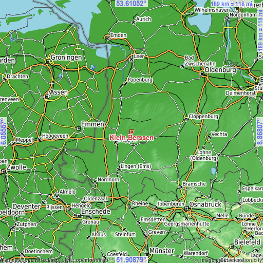 Topographic map of Klein Berßen