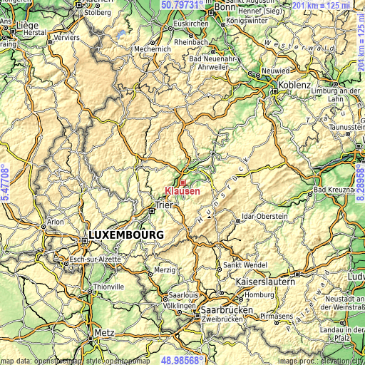 Topographic map of Klausen