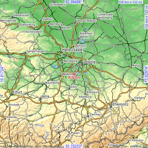 Topographic map of Kitzen