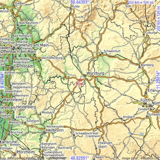 Topographic map of Kist