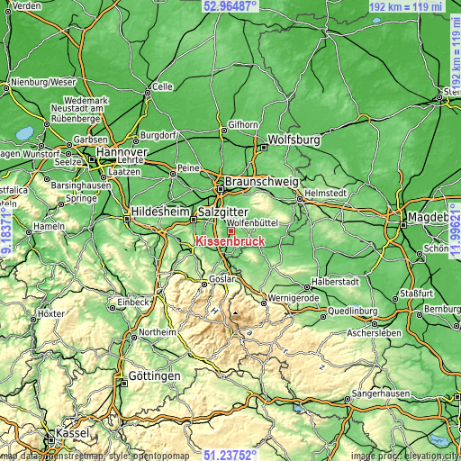Topographic map of Kissenbrück