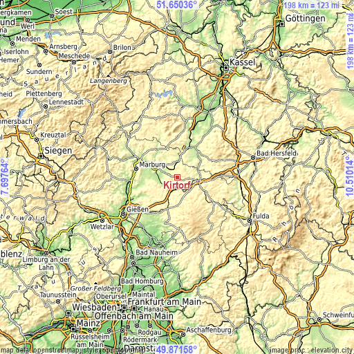 Topographic map of Kirtorf