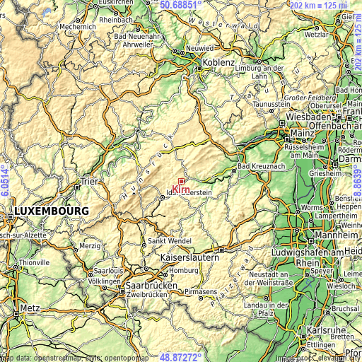 Topographic map of Kirn