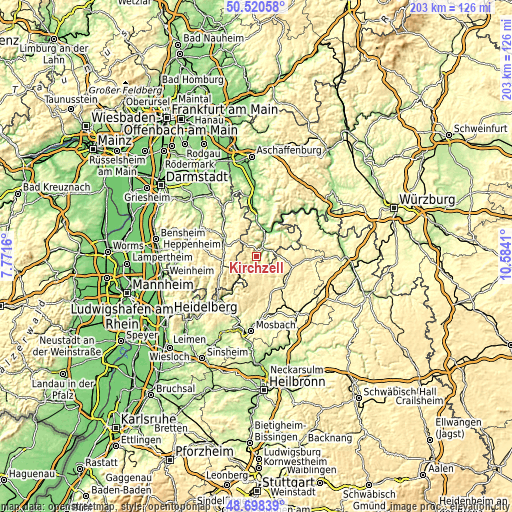 Topographic map of Kirchzell