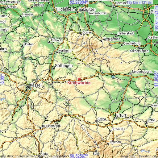 Topographic map of Kirchworbis