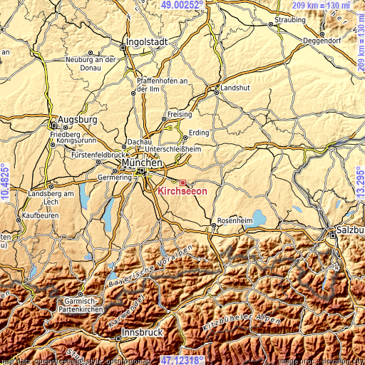 Topographic map of Kirchseeon