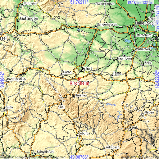 Topographic map of Kirchheim
