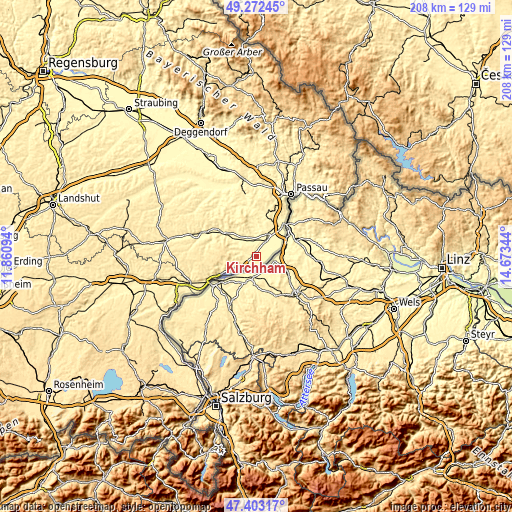 Topographic map of Kirchham