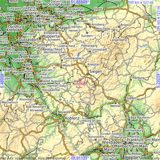 Topographic map of Kirchen