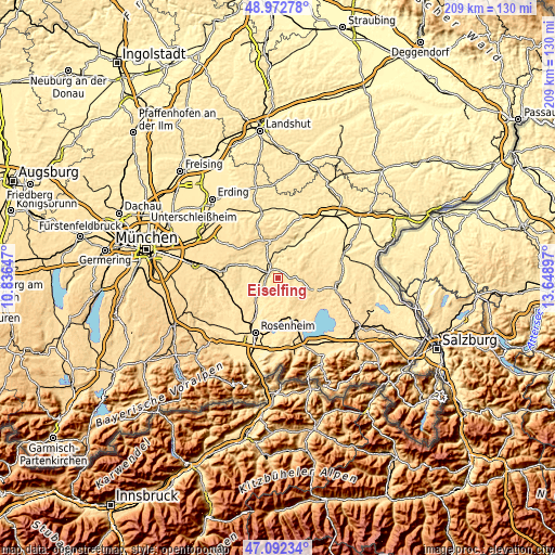 Topographic map of Eiselfing