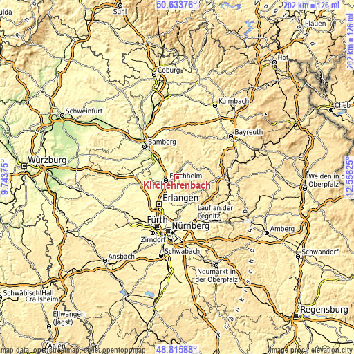 Topographic map of Kirchehrenbach