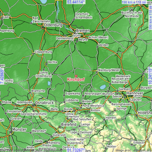 Topographic map of Kirchdorf