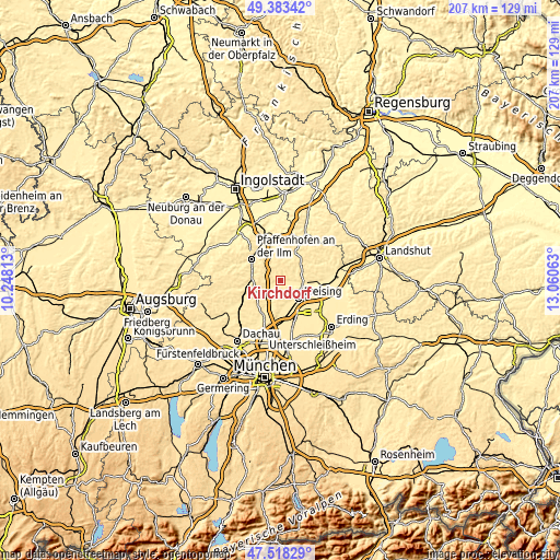 Topographic map of Kirchdorf