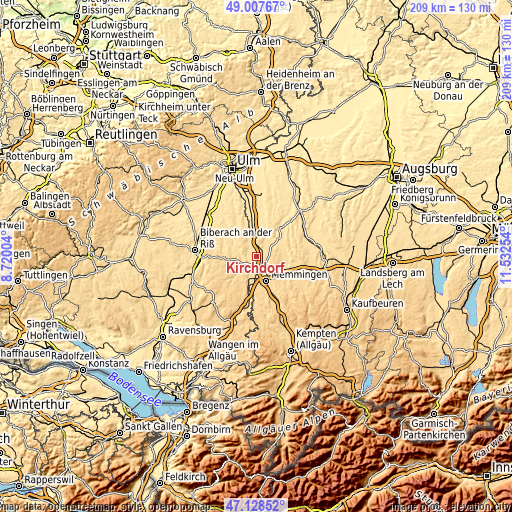 Topographic map of Kirchdorf