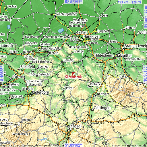 Topographic map of Kirchbrak