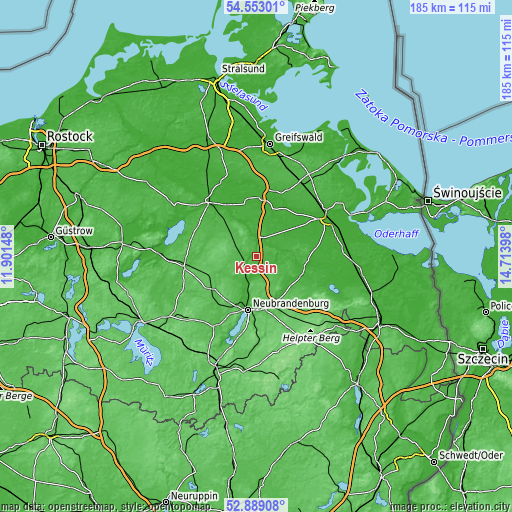 Topographic map of Kessin