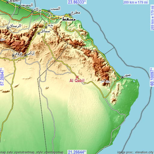 Topographic map of Al Qābil