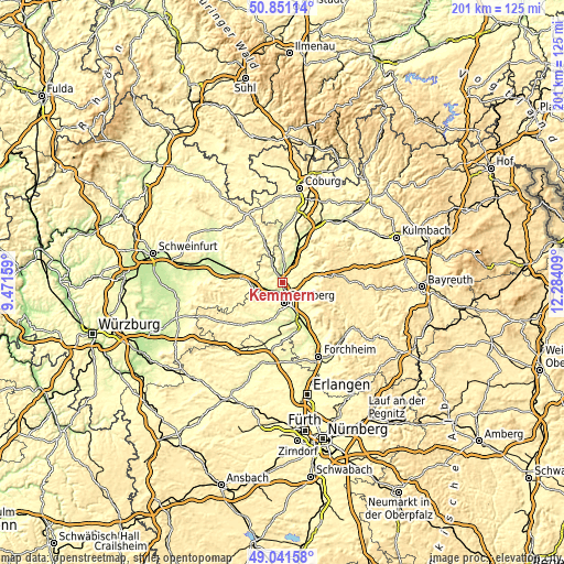 Topographic map of Kemmern