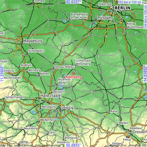 Topographic map of Kemberg