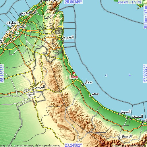 Topographic map of Liwá