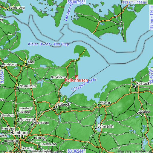 Topographic map of Kellenhusen