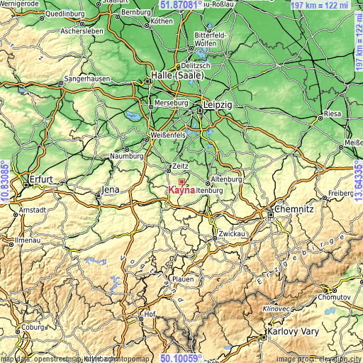 Topographic map of Kayna
