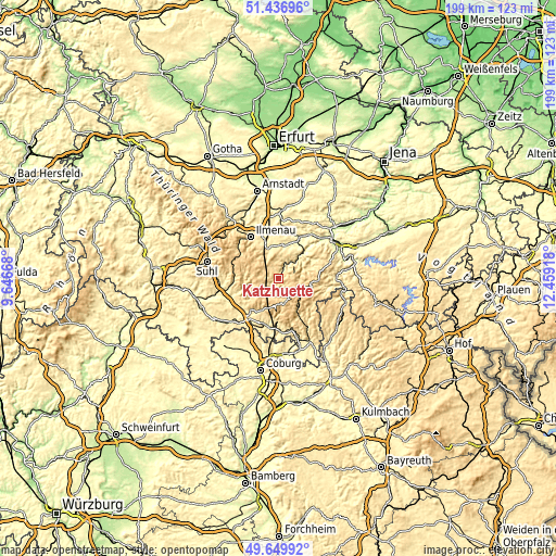 Topographic map of Katzhütte