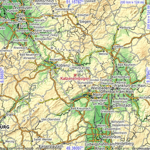 Topographic map of Katzenelnbogen