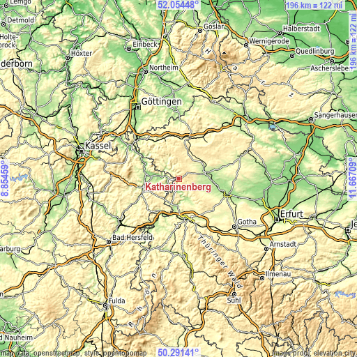 Topographic map of Katharinenberg