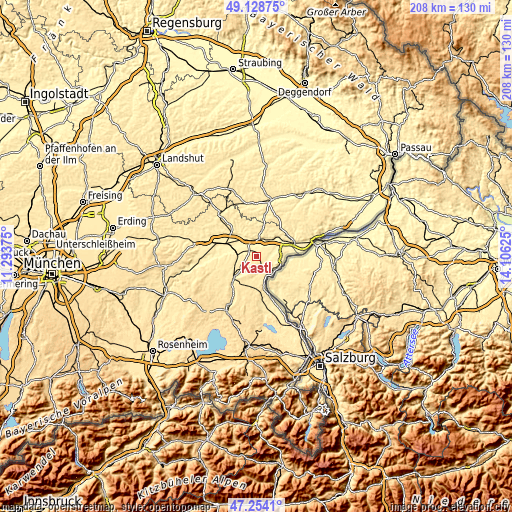 Topographic map of Kastl