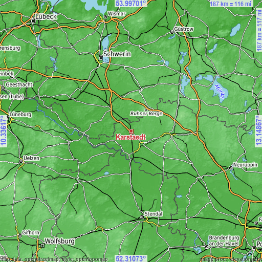 Topographic map of Karstädt