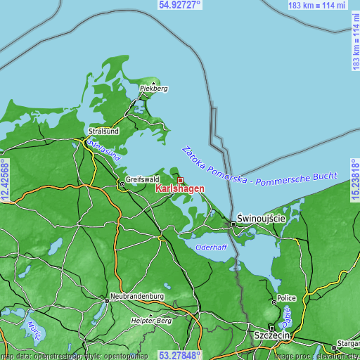 Topographic map of Karlshagen