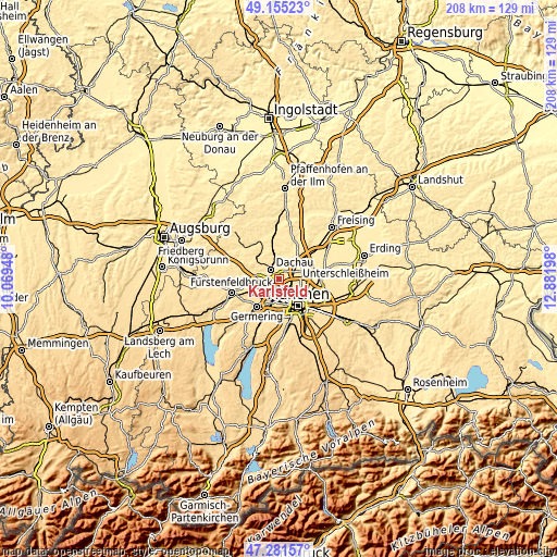 Topographic map of Karlsfeld
